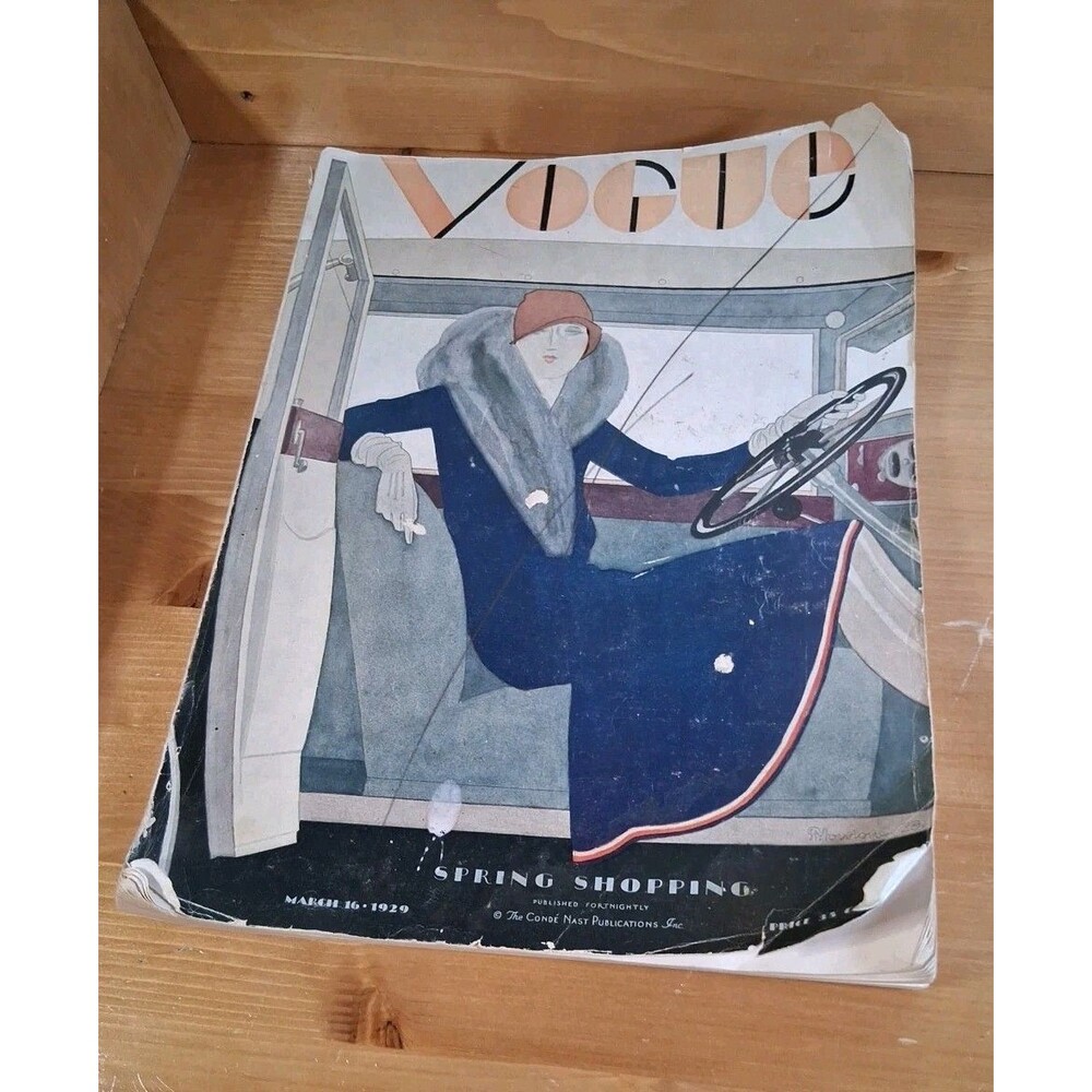 March 16, 1929 Vogue Magazine, Art Deco, See Photos For Condition.  No Returns.